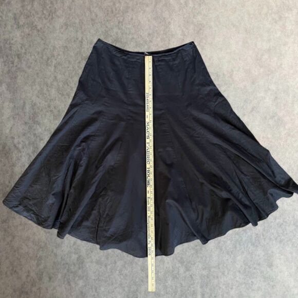 Jarbo Ultra Flare Maxi Skirt Womens Size 10 Black A Line Swing Skirt 100% Cotton - Picture 12 of 13
